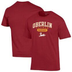 Oberlin Yeomen Champion Unisex Grandparent Pill Box Jersey T-Shirt - Cardinal - Front View