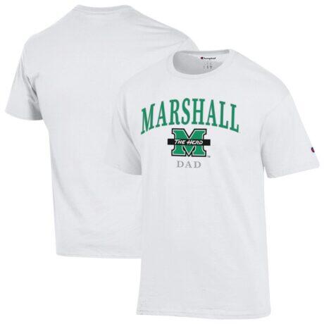 Marshall Thundering Herd Champion Arch Dad Jersey T-Shirt - White - Front View