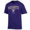 Nazareth University Golden Flyers Champion Arch Dad Jersey T-Shirt - Purple - Side View