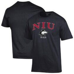 Northern Illinois Huskies Champion Arch Dad Jersey T-Shirt - Black - Front View
