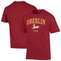 Oberlin Yeomen Champion Arch Dad Jersey T-Shirt - Cardinal - Front View