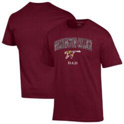Washington College Shoremen Champion Arch Dad Jersey T-Shirt - Maroon - Front View