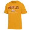 Oberlin Yeomen Champion Unisex Arch Grandparent Jersey T-Shirt - Yellow - Side View