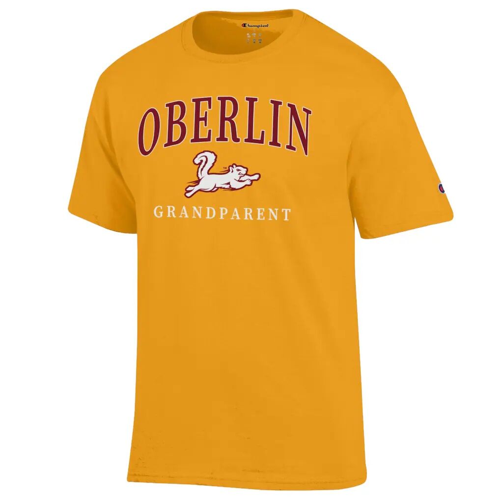 Oberlin Yeomen Champion Unisex Arch Grandparent Jersey T-Shirt