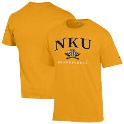 Northern Kentucky University Norse Champion Unisex Arch Grandparent Jersey T-Shirt - Yellow - Front View