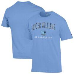 RWU Hawks Champion Unisex Arch Grandparent Jersey T-Shirt - Light Blue - Front View
