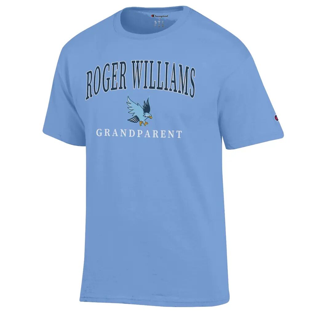 RWU Hawks Champion Unisex Arch Grandparent Jersey T-Shirt - Light Blue