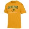 SUNY Brockport Golden Eagles Champion Unisex Arch Grandparent Jersey T-Shirt - Gold - Side View