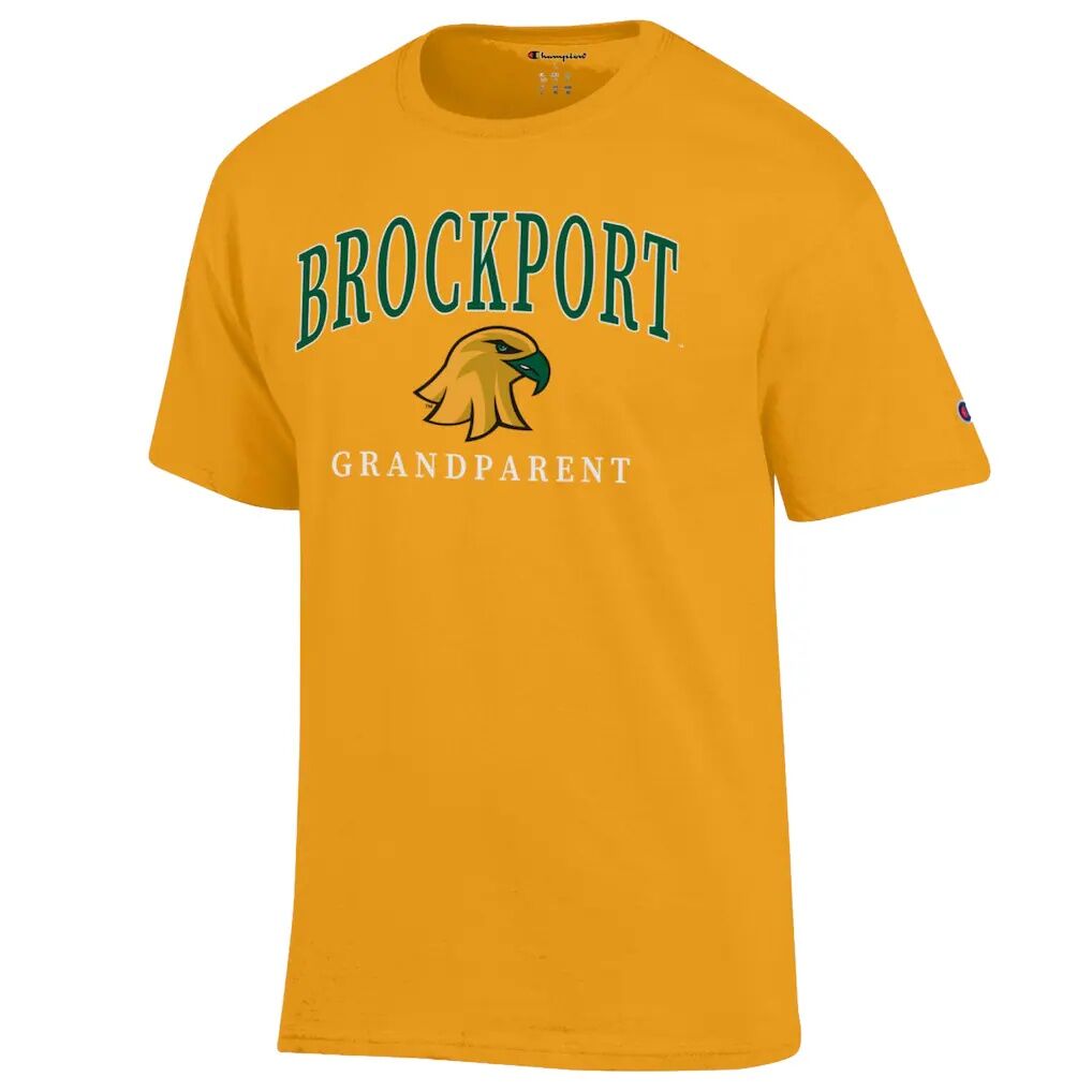 SUNY Brockport Golden Eagles Champion Unisex Arch Grandparent Jersey T-Shirt