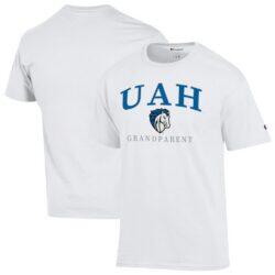 UAH Chargers Champion Unisex Arch Grandparent Jersey T-Shirt - White - Front View