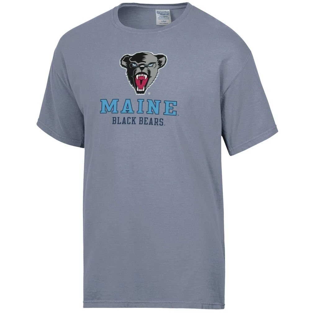 Maine Black Bears ComfortWash Logo Over Stacked T-Shirt