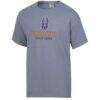 UAlbany Great Danes ComfortWash Logo Over Stacked T-Shirt - Gray - Side View