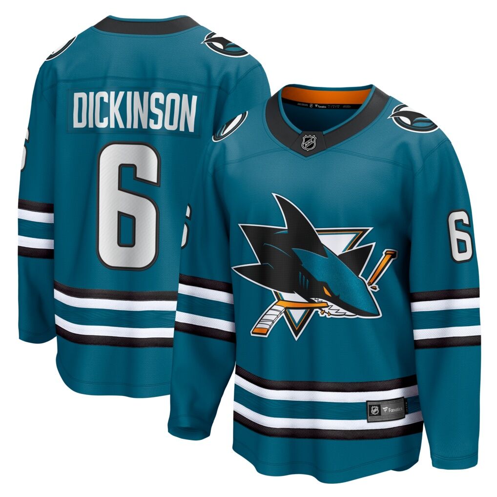 Sam Dickinson San Jose Sharks Fashion7 Home Breakaway Jersey