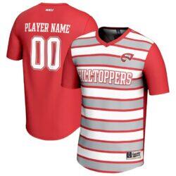 Western Kentucky Hilltoppers GameDay Greats Unisex NIL Pick-A-Player Collegiate Women's Soccer Lightweight Fashion Jersey - Red - Front View