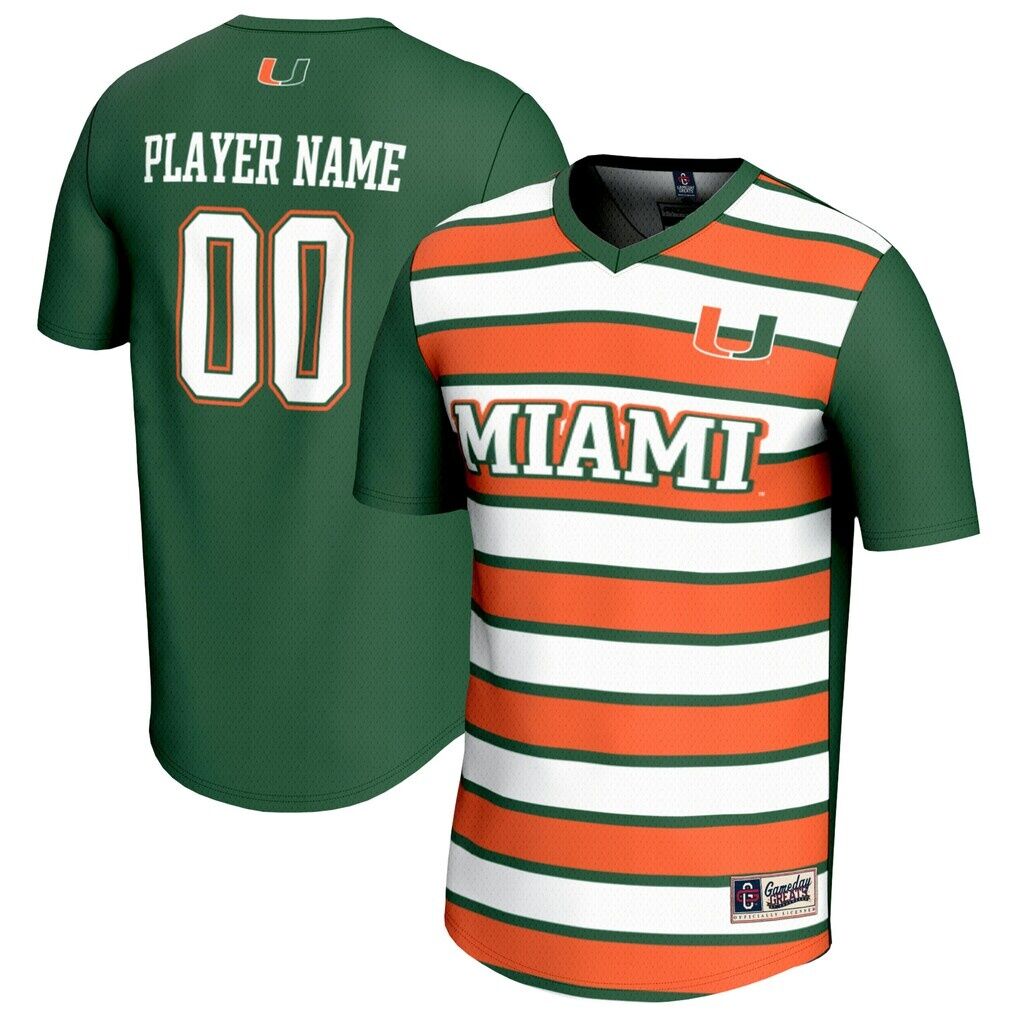 Miami Hurricanes GameDay Greats Unisex NIL Pick-A-Player Collegiate Women's Soccer Lightweight Fashion Jersey