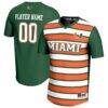 Miami Hurricanes GameDay Greats Youth NIL Pick-A-Player Collegiate Women's Soccer Lightweight Fashion Jersey - Green - Front View