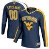 West Virginia Mountaineers GameDay Greats Youth NIL Pick-A-Player Collegiate Women's Volleyball Lightweight Fashion Jersey - Navy - Front View