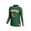 Miami Hurricanes GameDay Greats Youth NIL Pick-A-Player Collegiate Women's Volleyball Lightweight Fashion Jersey - Green - Side View
