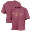 Florida State Seminoles Pressbox Women's Vintage Waist Length Script Over Logo T-Shirt - - Front View