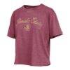 Florida State Seminoles Pressbox Women's Vintage Waist Length Script Over Logo T-Shirt - - Side View