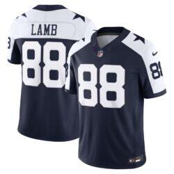 CeeDee Lamb Dallas Cowboys Nike Alternate Vapor F.U.S.E. Stitched Limited Jersey - Navy - Front View