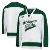 Michigan State Spartans Home Replica Hockey Jersey - White - Front View