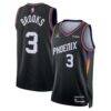 Dillon Brooks Phoenix Suns Jordan Brand Unisex Swingman Badge Jersey - Black - Front View