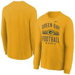 Green Bay Packers Nike Essential Long Sleeve T-shirt - Gold - Front View
