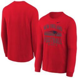 New England Patriots Nike Essential Long Sleeve T-shirt - Red - Front View