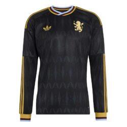 Aston Villa adidas 2026/27 Away Replica Long Sleeve Jersey - Black - Front View