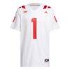 #1 Nebraska Huskers adidas Away Premier Football Jersey - White - Alt2