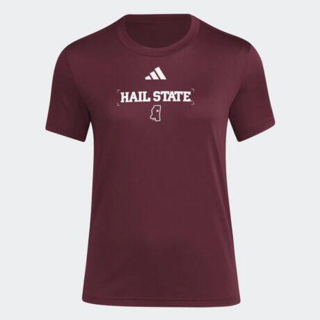 Mississippi State Bulldogs adidas Women's Locker Slogan Pre-Game T-Shirt - - Front View