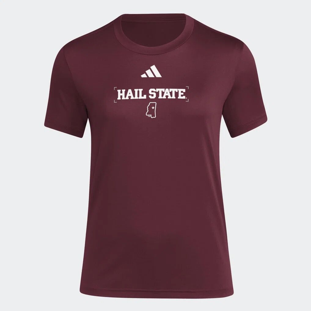 Mississippi State Bulldogs adidas Women's Locker Slogan Pre-Game T-Shirt - Maroon