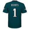 Jalen Hurts Philadelphia Eagles Outerstuff Youth Team Replica Jersey - - Detail View