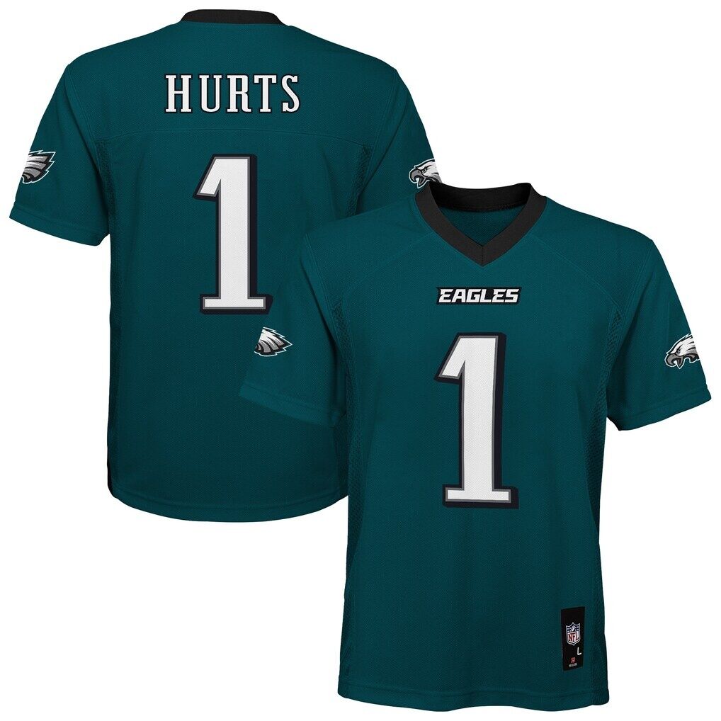 Jalen Hurts Philadelphia Eagles Outerstuff Youth Team Replica Jersey - Midnight Green