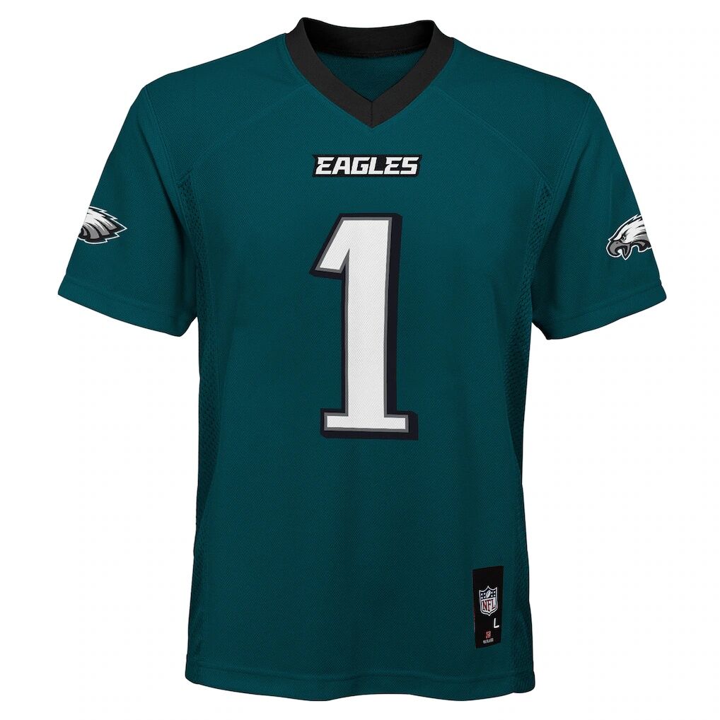 Jalen Hurts Philadelphia Eagles Outerstuff Youth Team Replica Jersey - Midnight Green
