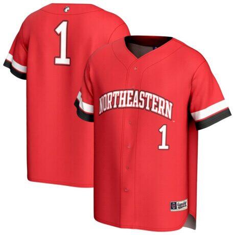 Northeastern Huskies GameDay Greats Unisex Lightweight Collegiate Baseball Fashion Jersey - Red - Front View