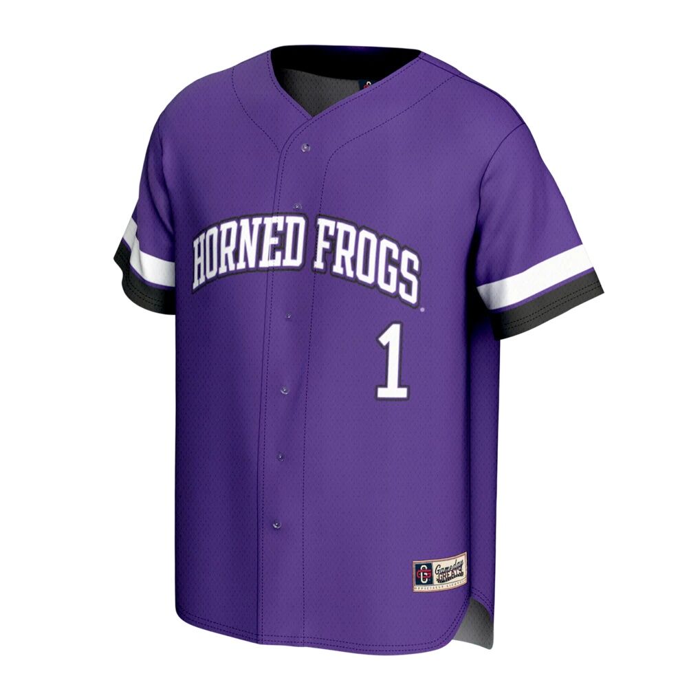 TCU Horned Frogs GameDay Greats Unisex Lightweight Collegiate Baseball Fashion Jersey