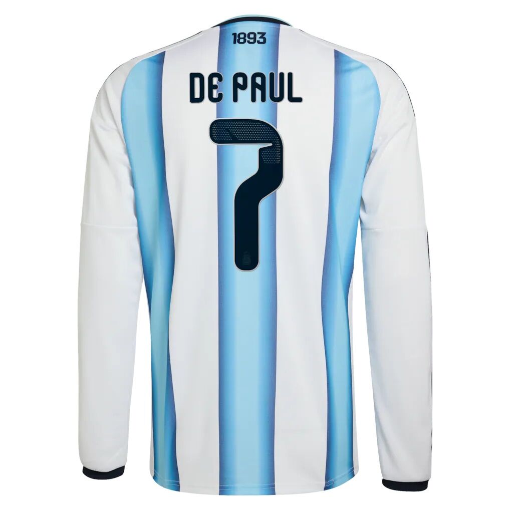Rodrigo De Paul Argentina National Team adidas 2026 Home Replica Long Sleeve Jersey