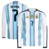 Rodrigo De Paul Argentina National Team adidas 2026 Home Replica Long Sleeve Jersey - White - Front View