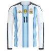 Angel Di Maria Argentina National Team adidas 2026 Home Replica Long Sleeve Jersey - White - Side View