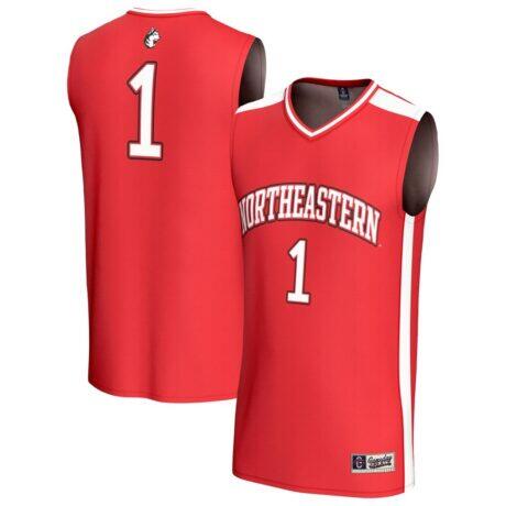 #1 Northeastern Huskies GameDay Greats Youth Lightweight Collegiate Basketball Fashion Jersey - Red - Front View