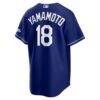 Yoshinobu Yamamoto Los Angeles Dodgers Nike Alternate Stadium Jersey - Royal - Detail View