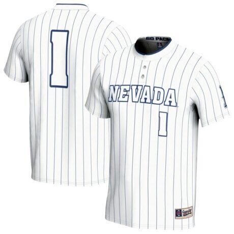#1 Nevada Wolf Pack GameDay Greats Youth Lightweight Collegiate Softball Fashion Jersey - White - Front View