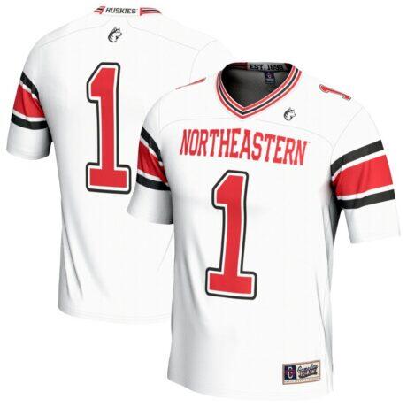 #1 Northeastern Huskies GameDay Greats Unisex Lightweight Collegiate Football Fashion Jersey - White - Front View
