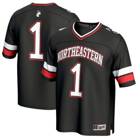 #1 Northeastern Huskies GameDay Greats Unisex Lightweight Collegiate Football Fashion Jersey - Black - Front View