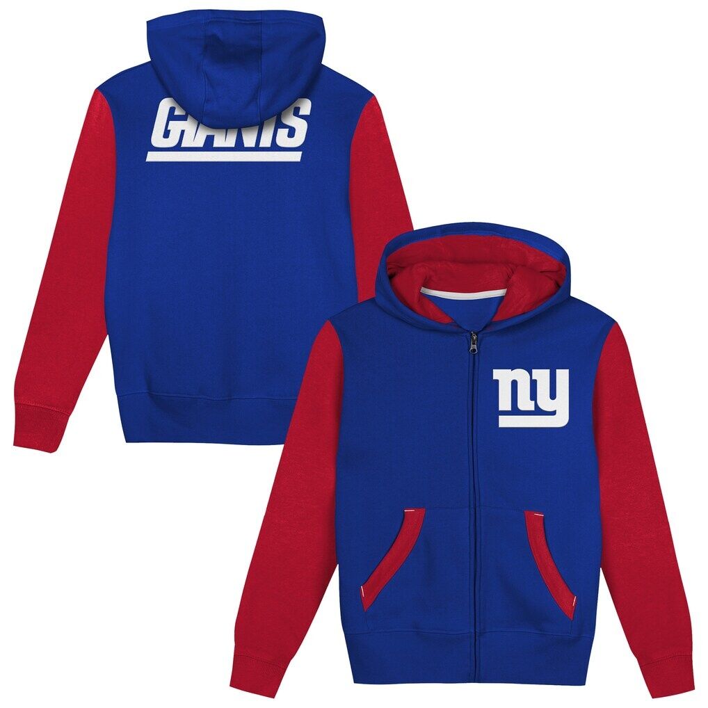 New York Giants Outerstuff  Toddler Stadium Colorblock Full-Zip Hoodie - Royal/Red