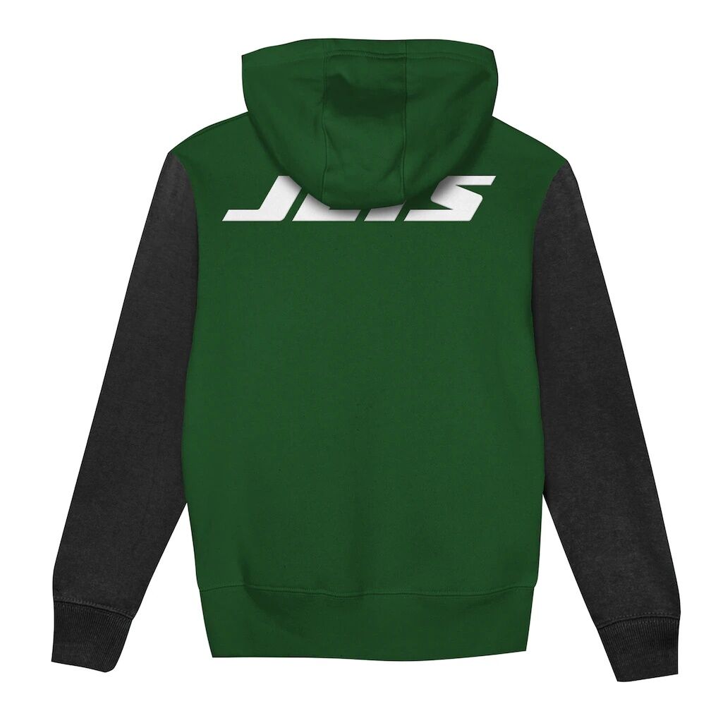 New York Jets Outerstuff  Toddler Stadium Colorblock Full-Zip Hoodie - Green/Black