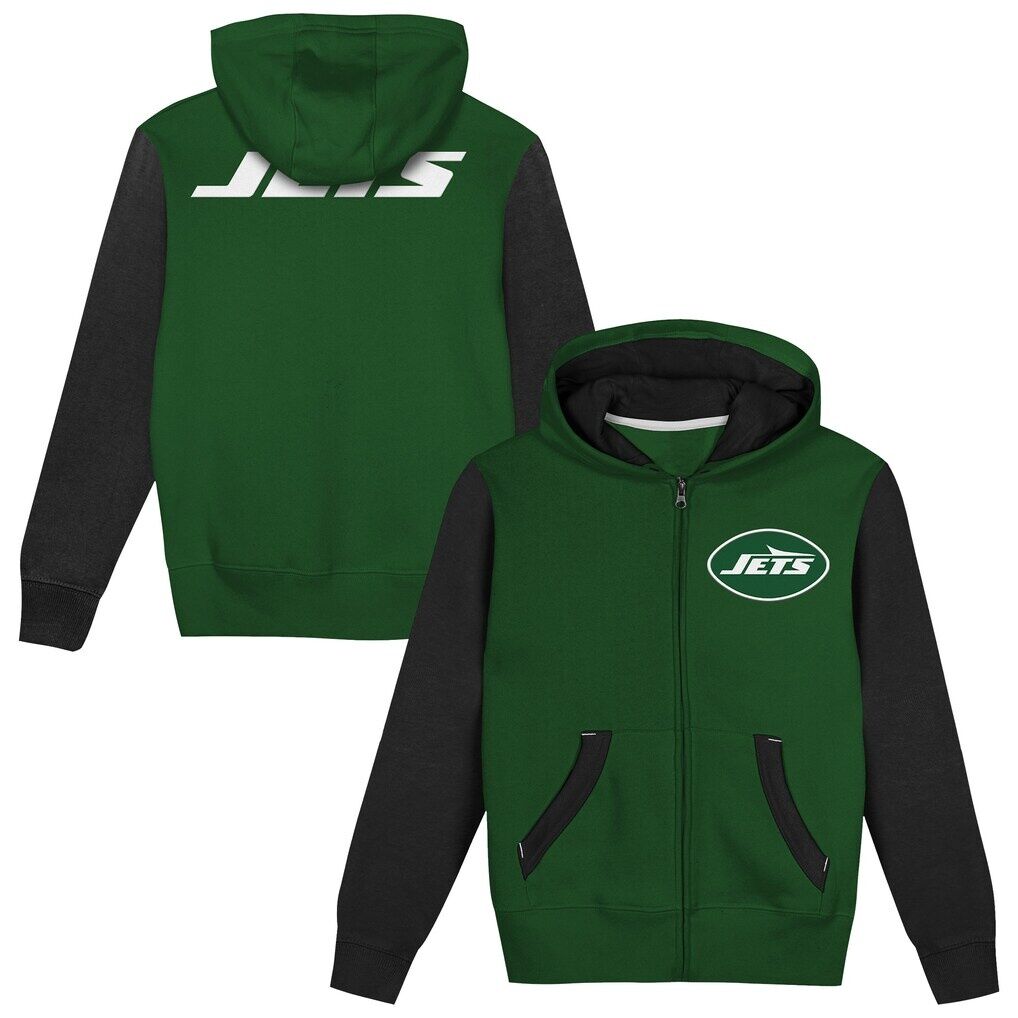 New York Jets Outerstuff  Toddler Stadium Colorblock Full-Zip Hoodie - Green/Black