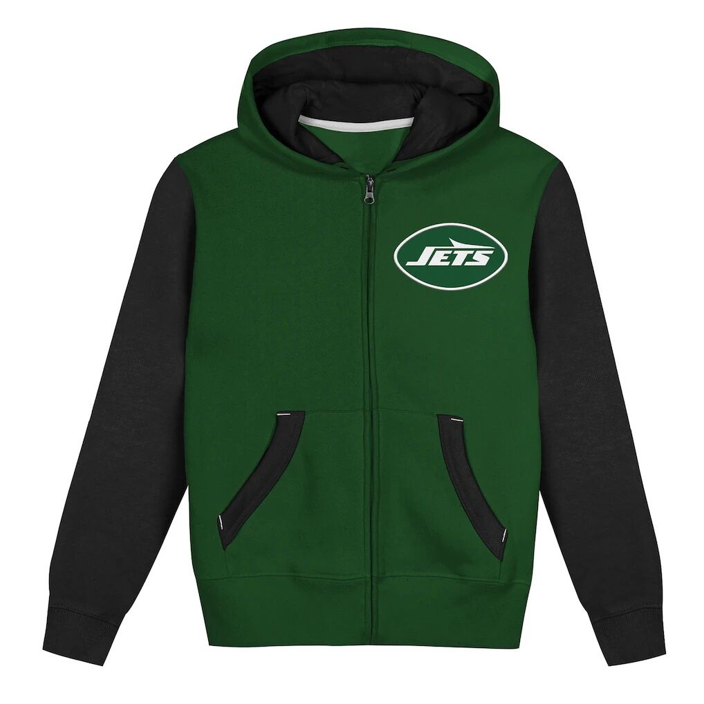 New York Jets Outerstuff  Toddler Stadium Colorblock Full-Zip Hoodie - Green/Black